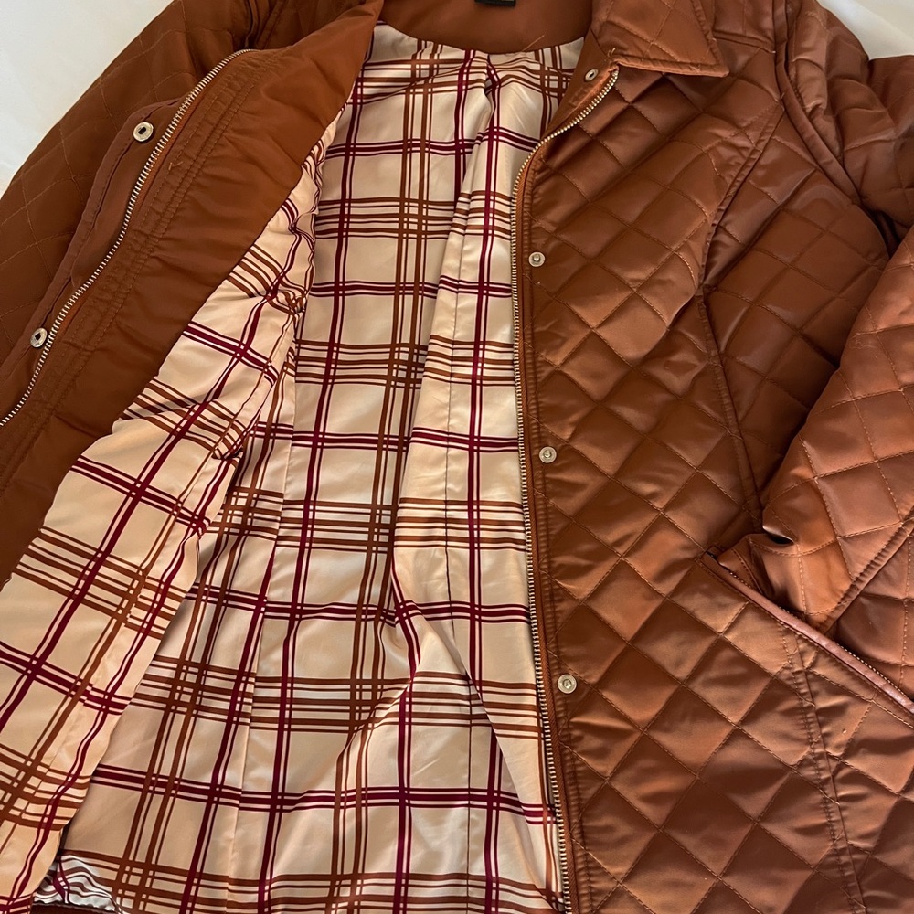 Quilted Rust Orange Brown Jacket - image 3